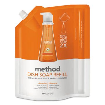 Method® Dish Soap Refill, Clementine Scent, 36 Oz Pouch, 6-carton freeshipping - TVN Wholesale